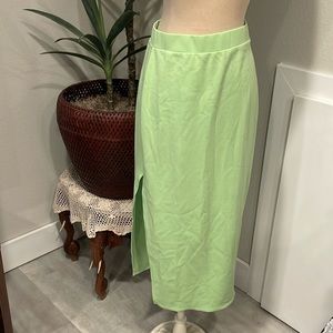 Asos green midi skirt